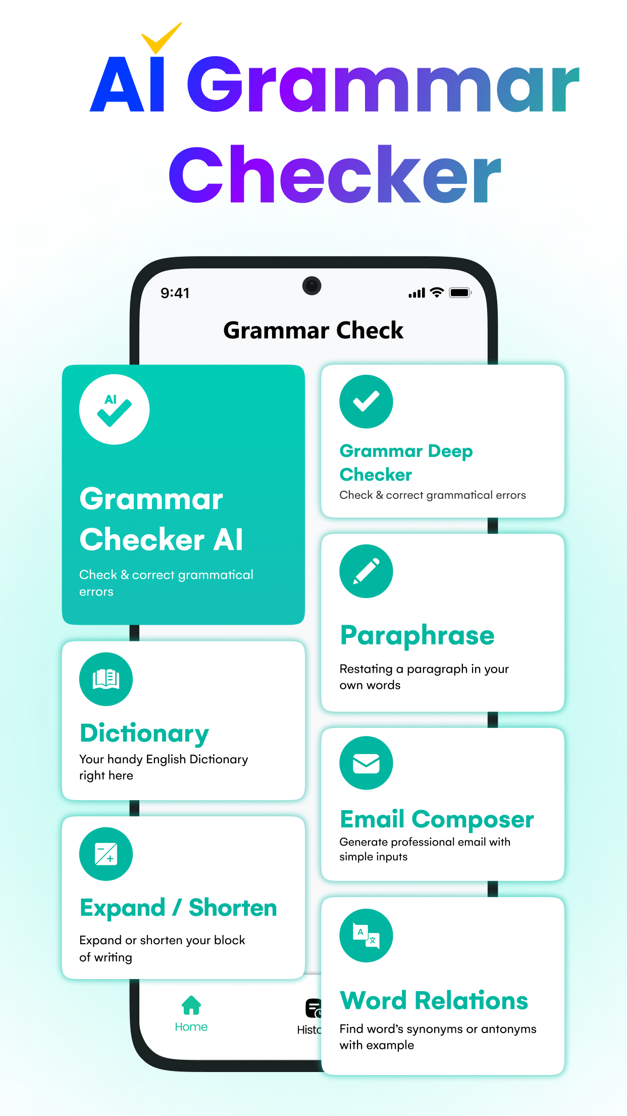اسکرین شات 1 برنامه Grammar Checker - Spell Check