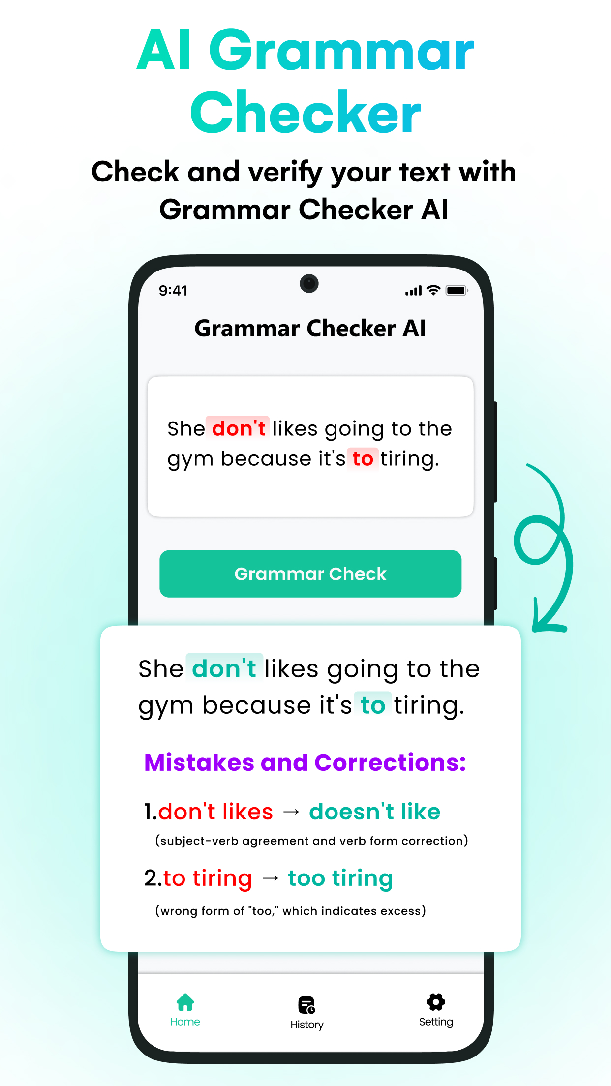 اسکرین شات 3 برنامه Grammar Checker - Spell Check