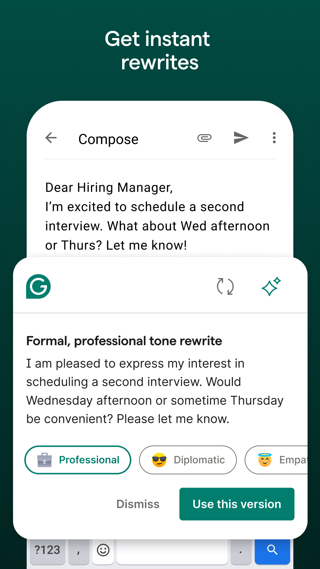 اسکرین شات 2 برنامه Grammarly-AI Writing Assistant