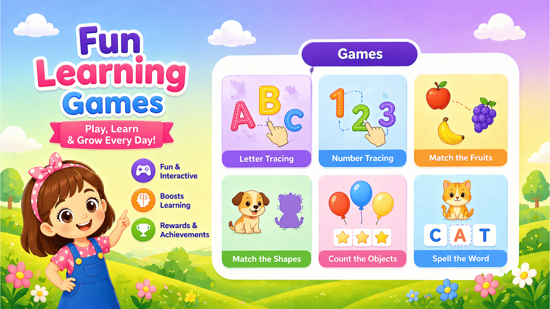 اسکرین شات 2 برنامه Kindergarten kid Learning Game