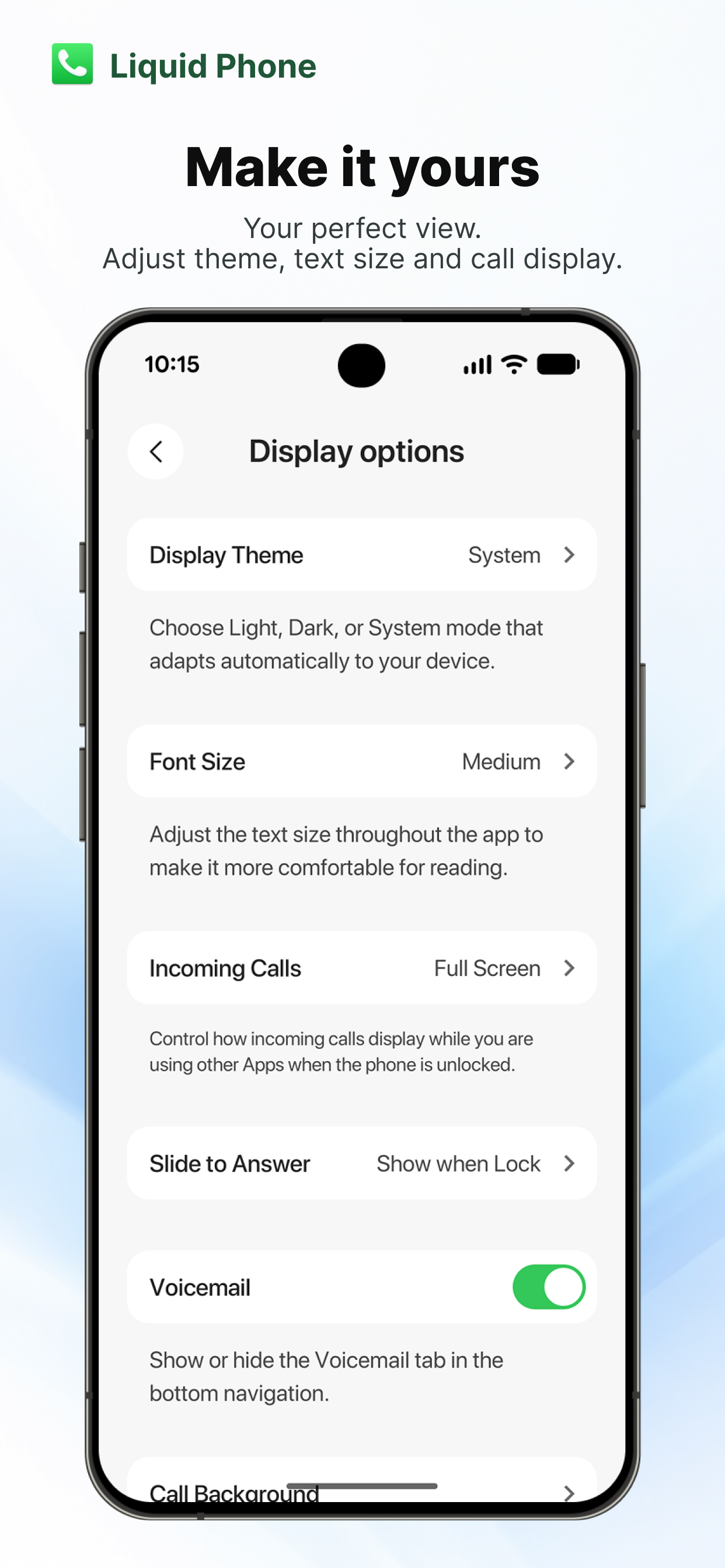 اسکرین شات 7 برنامه Liquid Phone - iCall Dialer