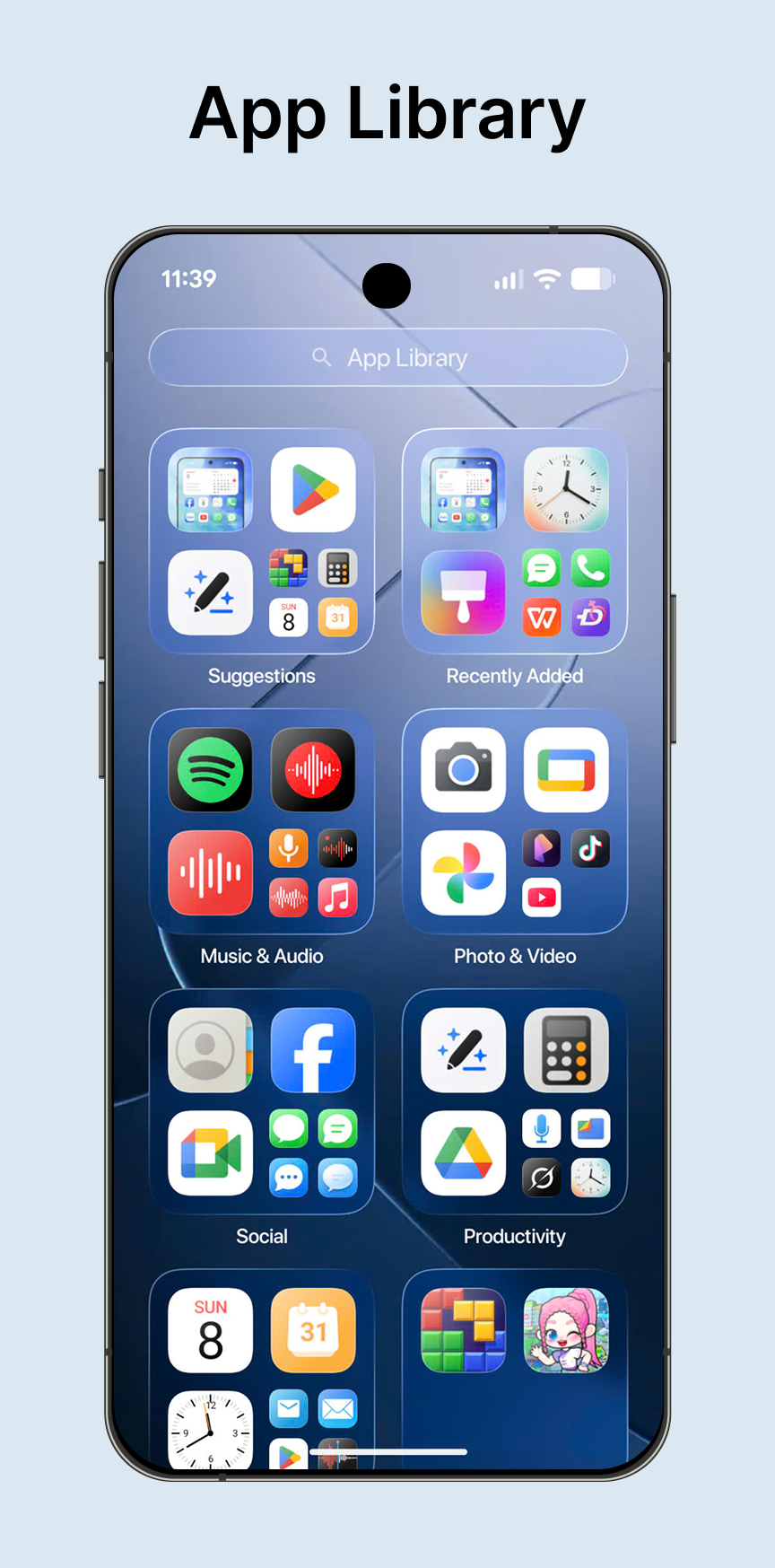 اسکرین شات 5 برنامه Liquid Launcher OS 26