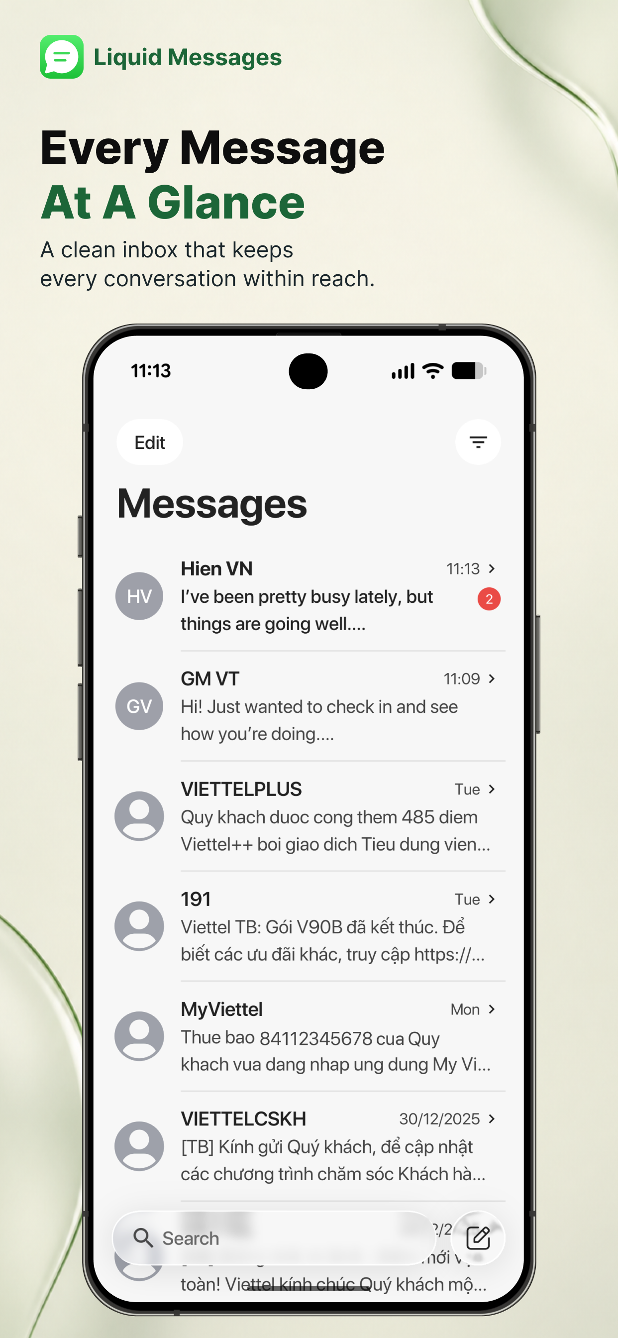 اسکرین شات 1 برنامه Liquid Messages - SMS OS 27
