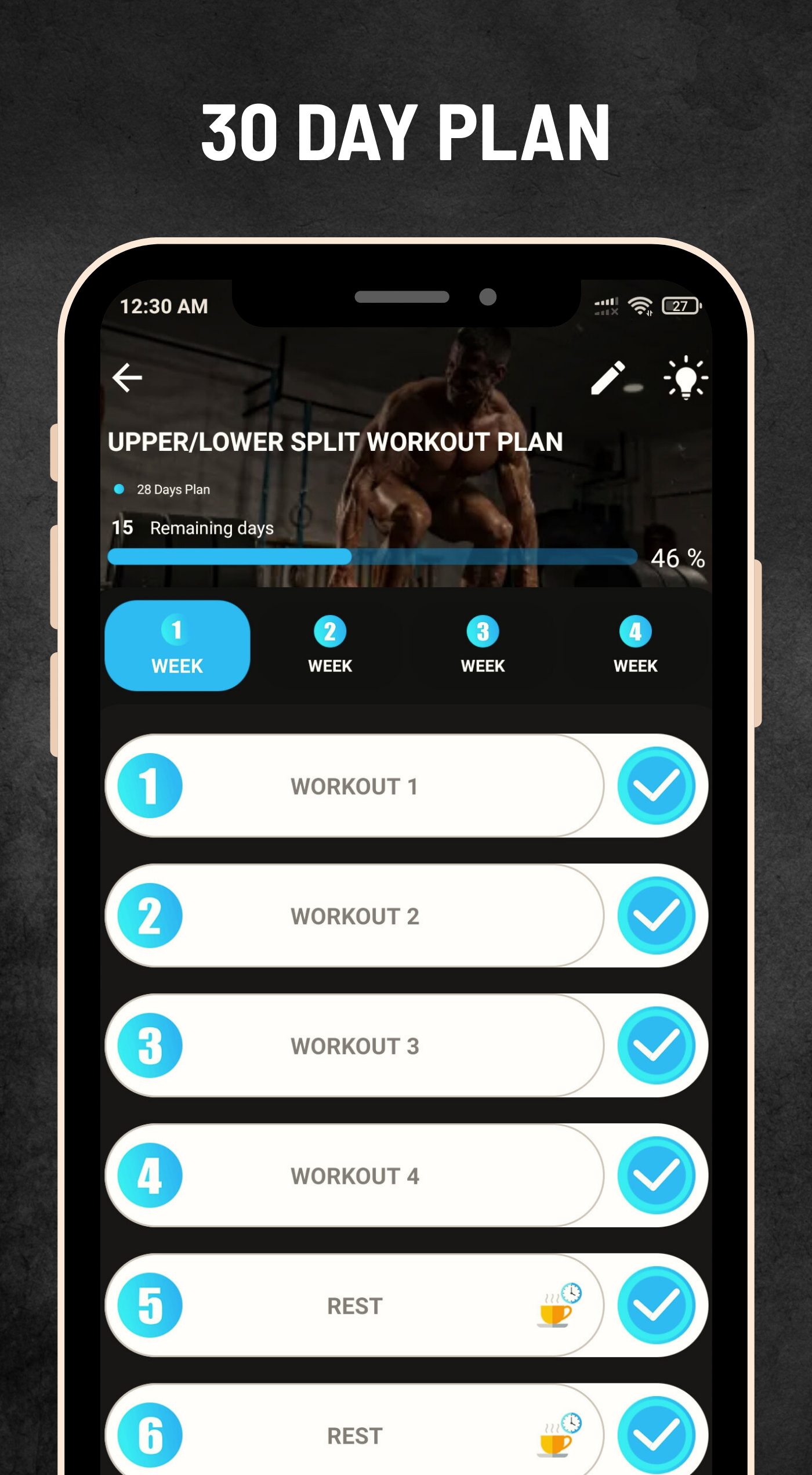 اسکرین شات 2 برنامه Dumbbell & Barbell Workout