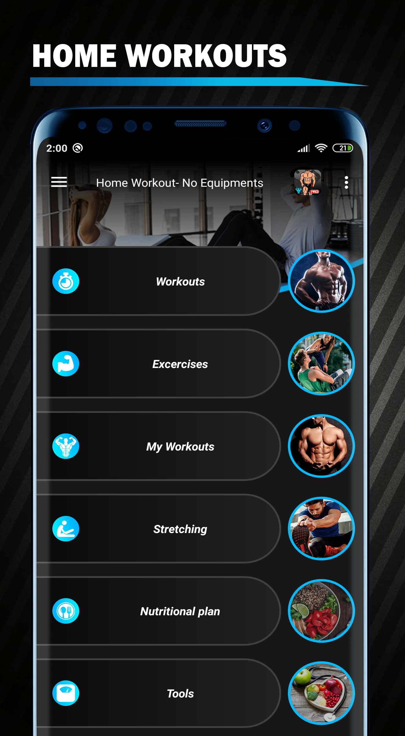 اسکرین شات 1 برنامه Home Workout No Equipment