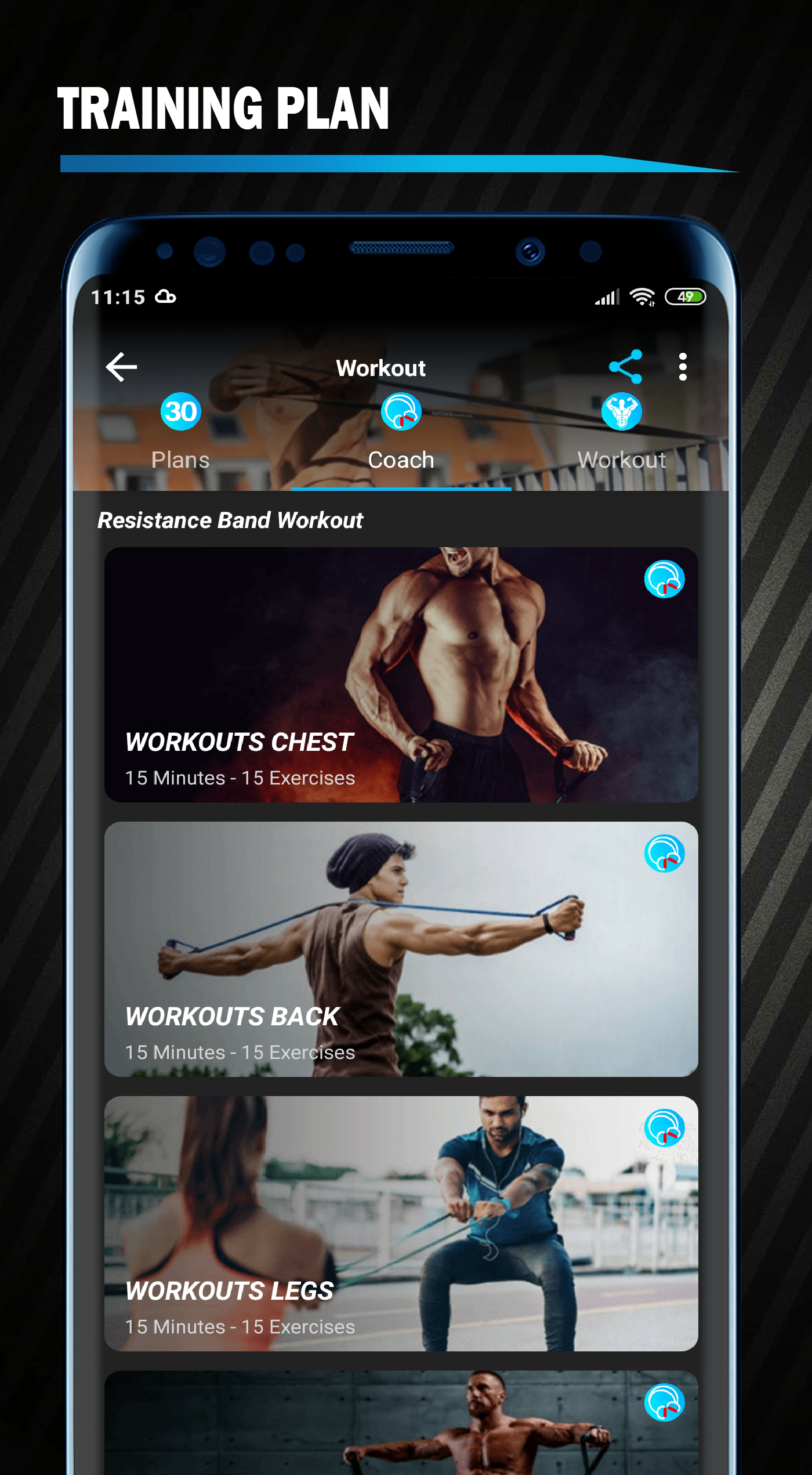اسکرین شات 4 برنامه Resistance Band Workout by GFT
