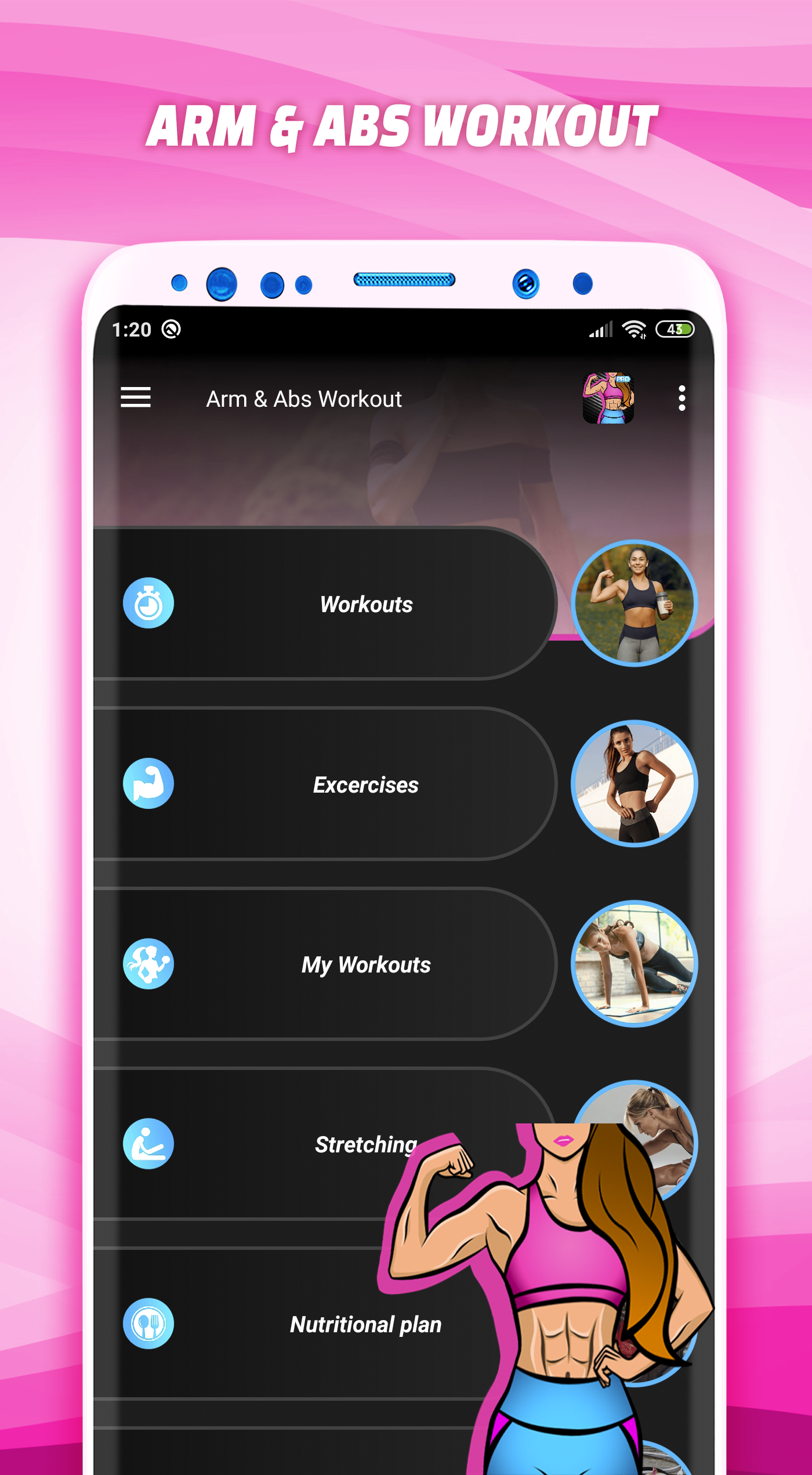 اسکرین شات 1 برنامه Arm Workout & Abs Workout
