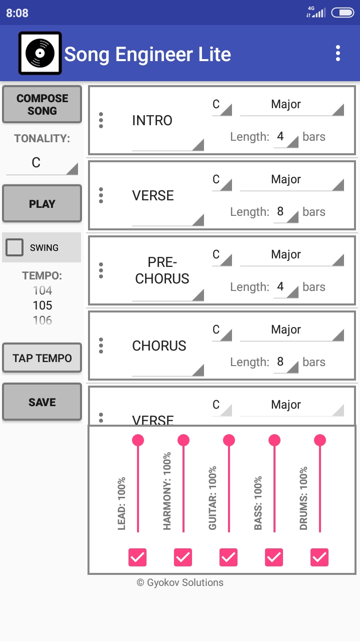 اسکرین شات 1 برنامه Song Engineer Lite
