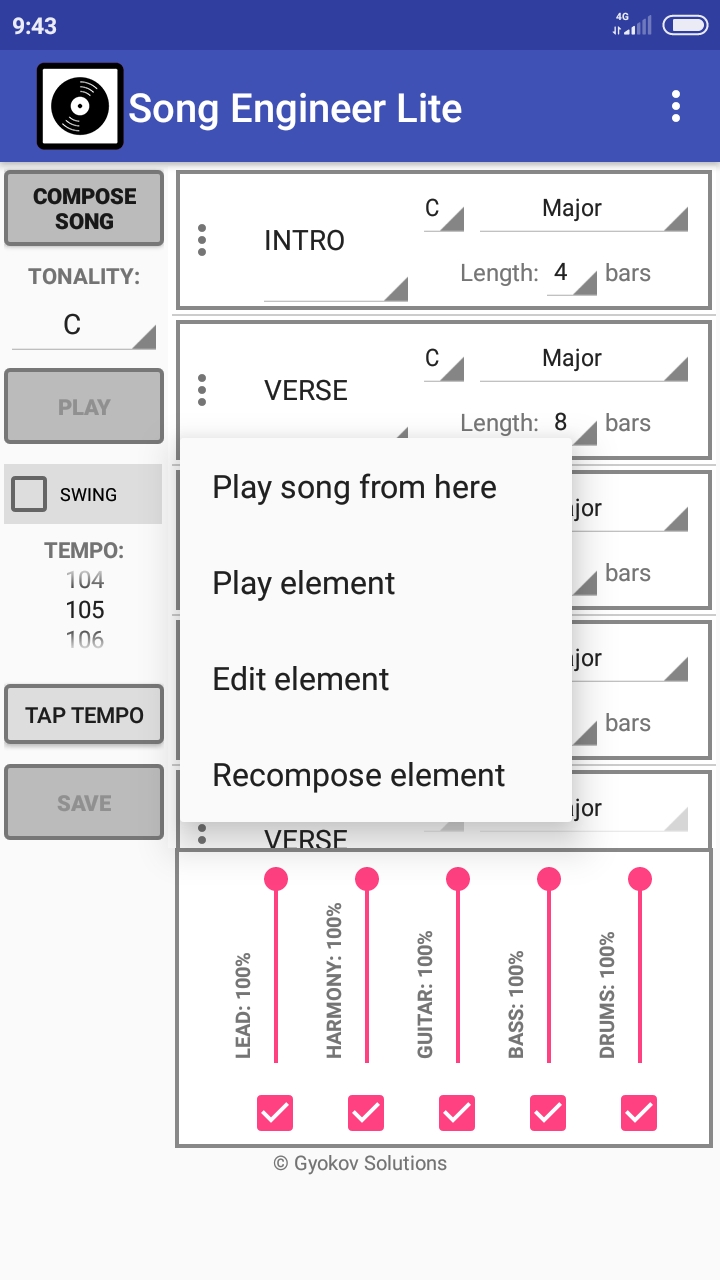 اسکرین شات 5 برنامه Song Engineer Lite
