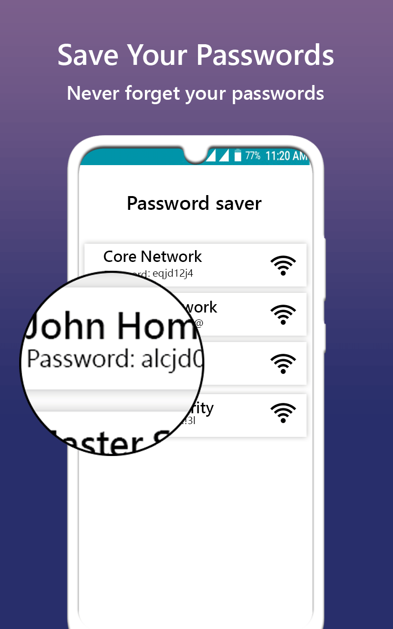 اسکرین شات 2 برنامه Wifi Password Show & view key