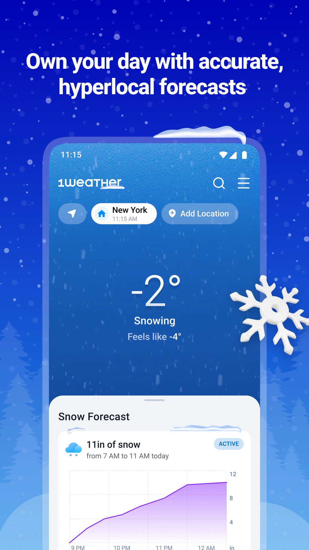 اسکرین شات 1 برنامه 1Weather: Forecast & Radar
