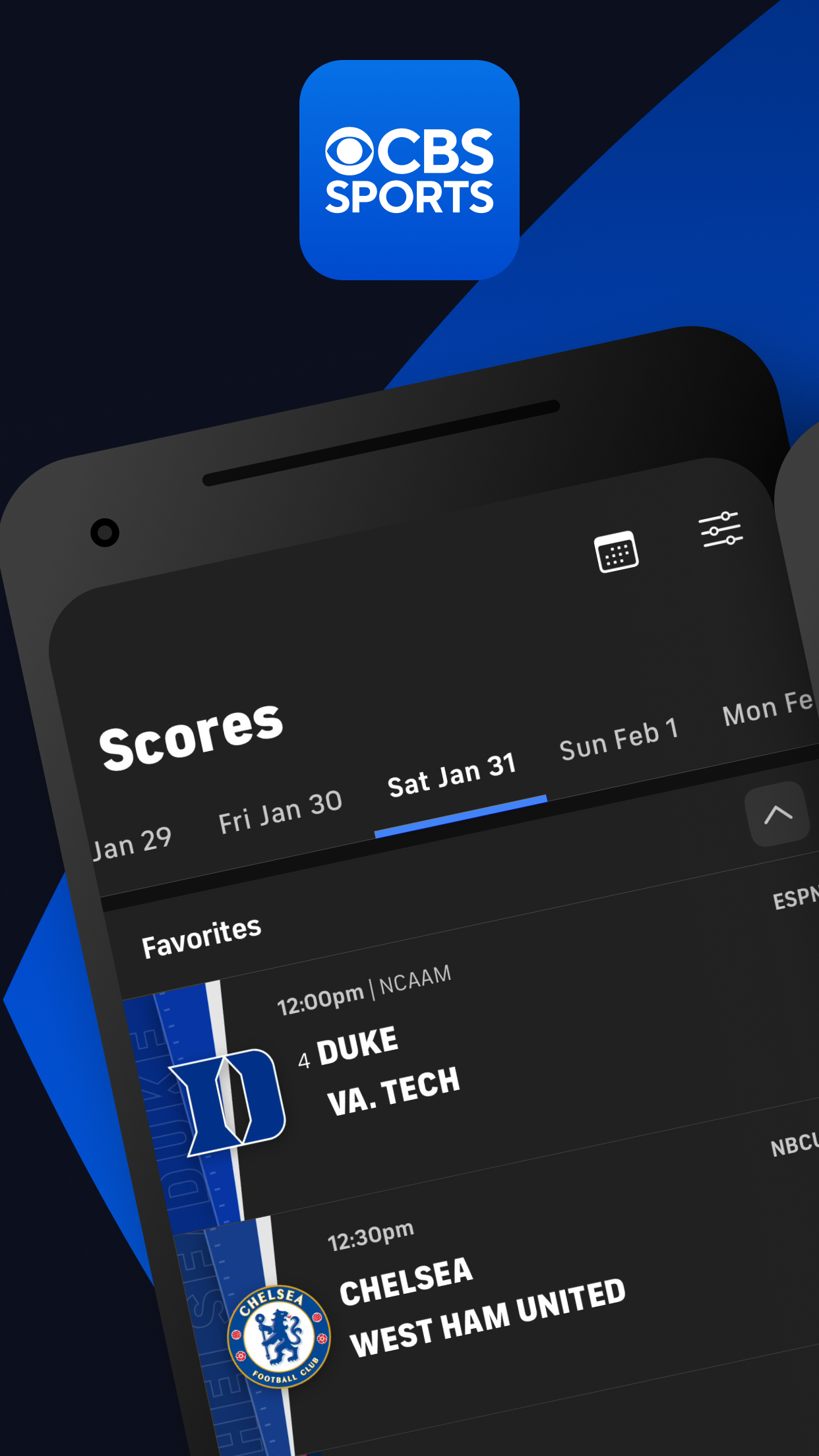 اسکرین شات 1 برنامه CBS Sports: Live Scores & News