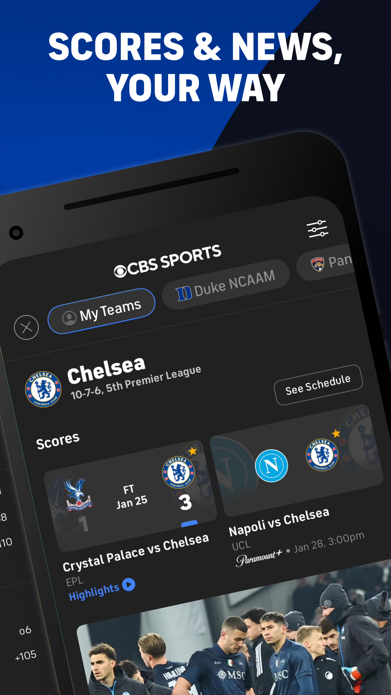 اسکرین شات 2 برنامه CBS Sports: Live Scores & News
