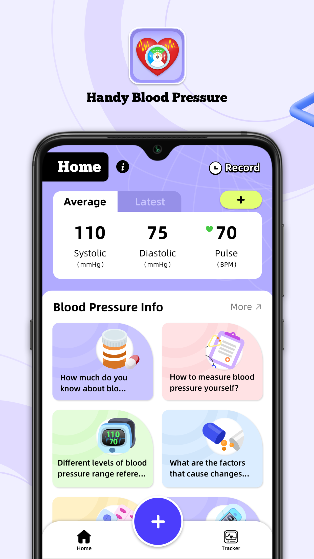 اسکرین شات 1 برنامه Handy Blood Pressure-BP Health