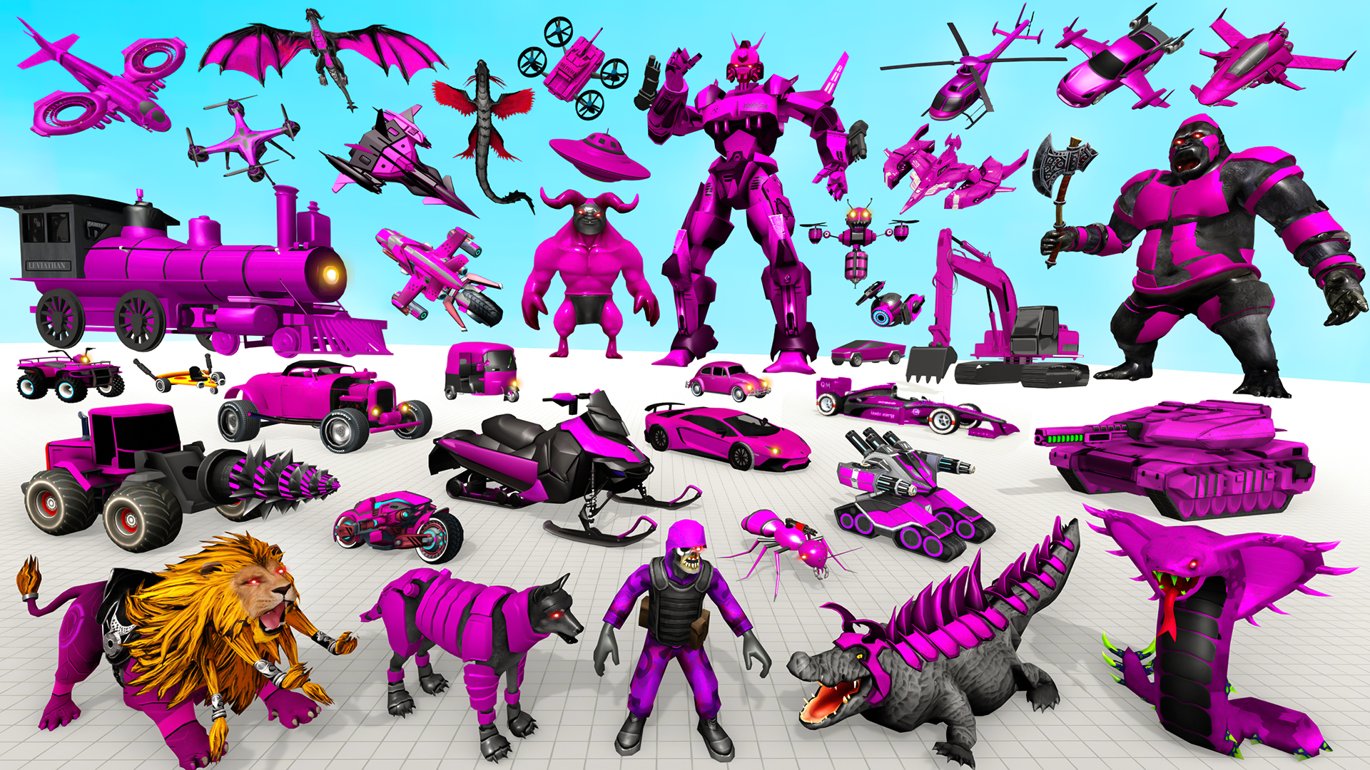 اسکرین شات 3 برنامه Crocodile Robot Car Games 3d