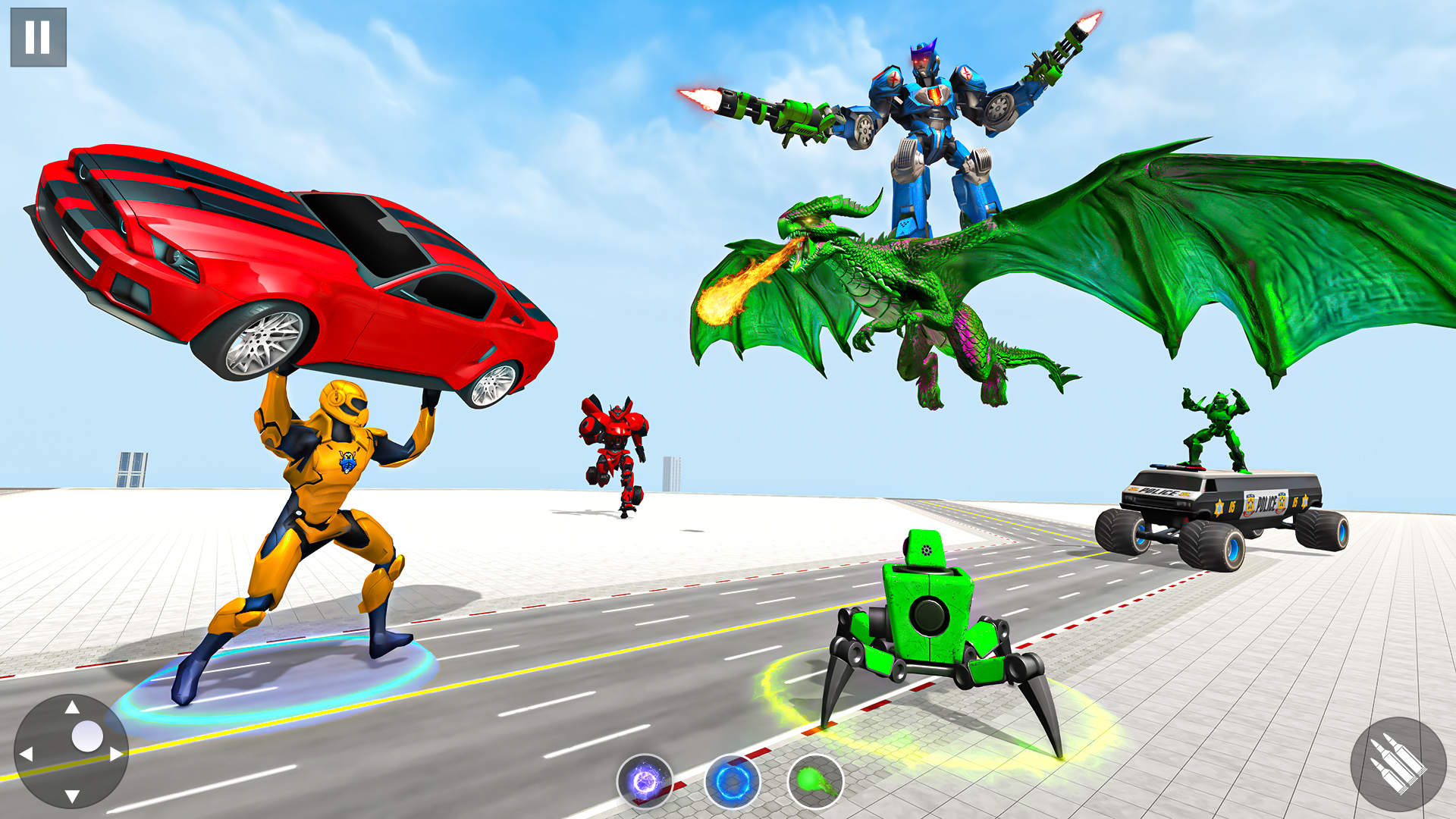 اسکرین شات 6 برنامه Limo Robot Car Game:Robot Game