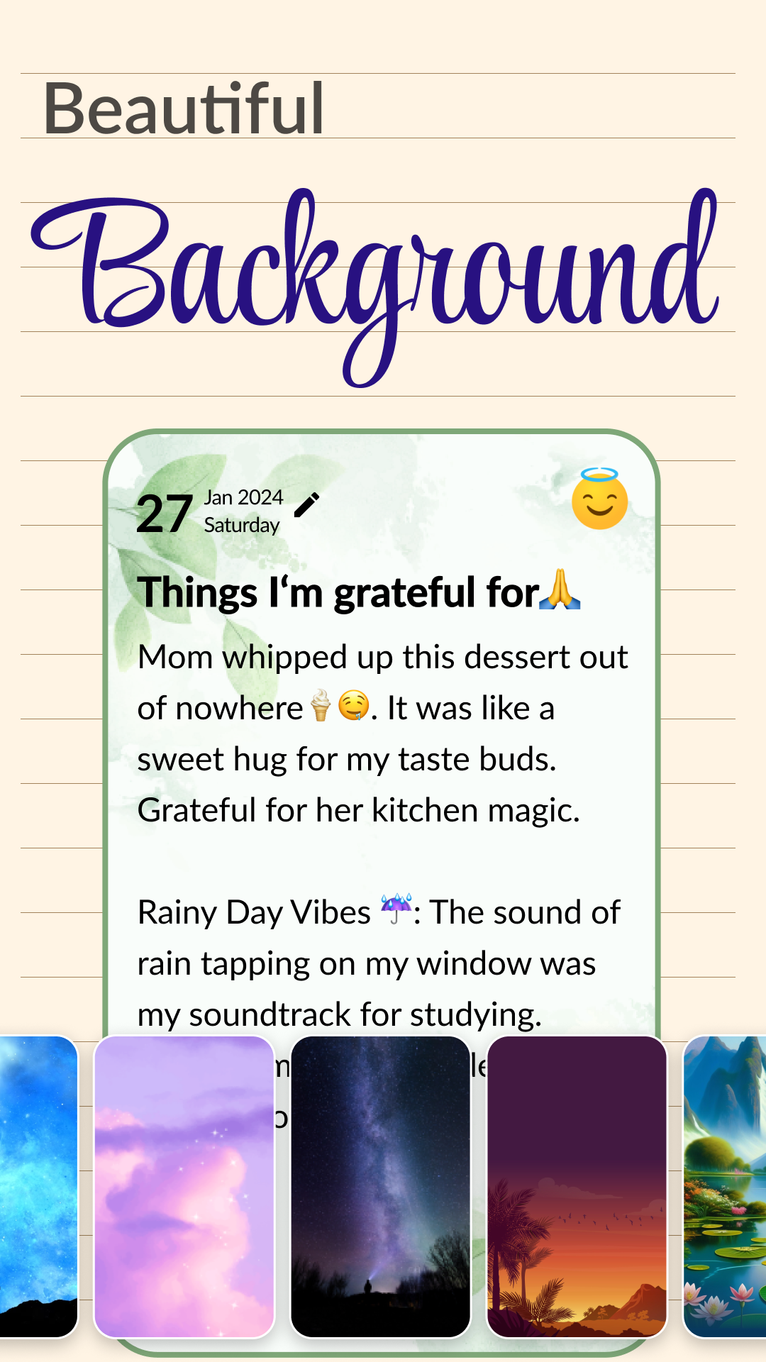اسکرین شات 3 برنامه Daily Journal: Diary with lock