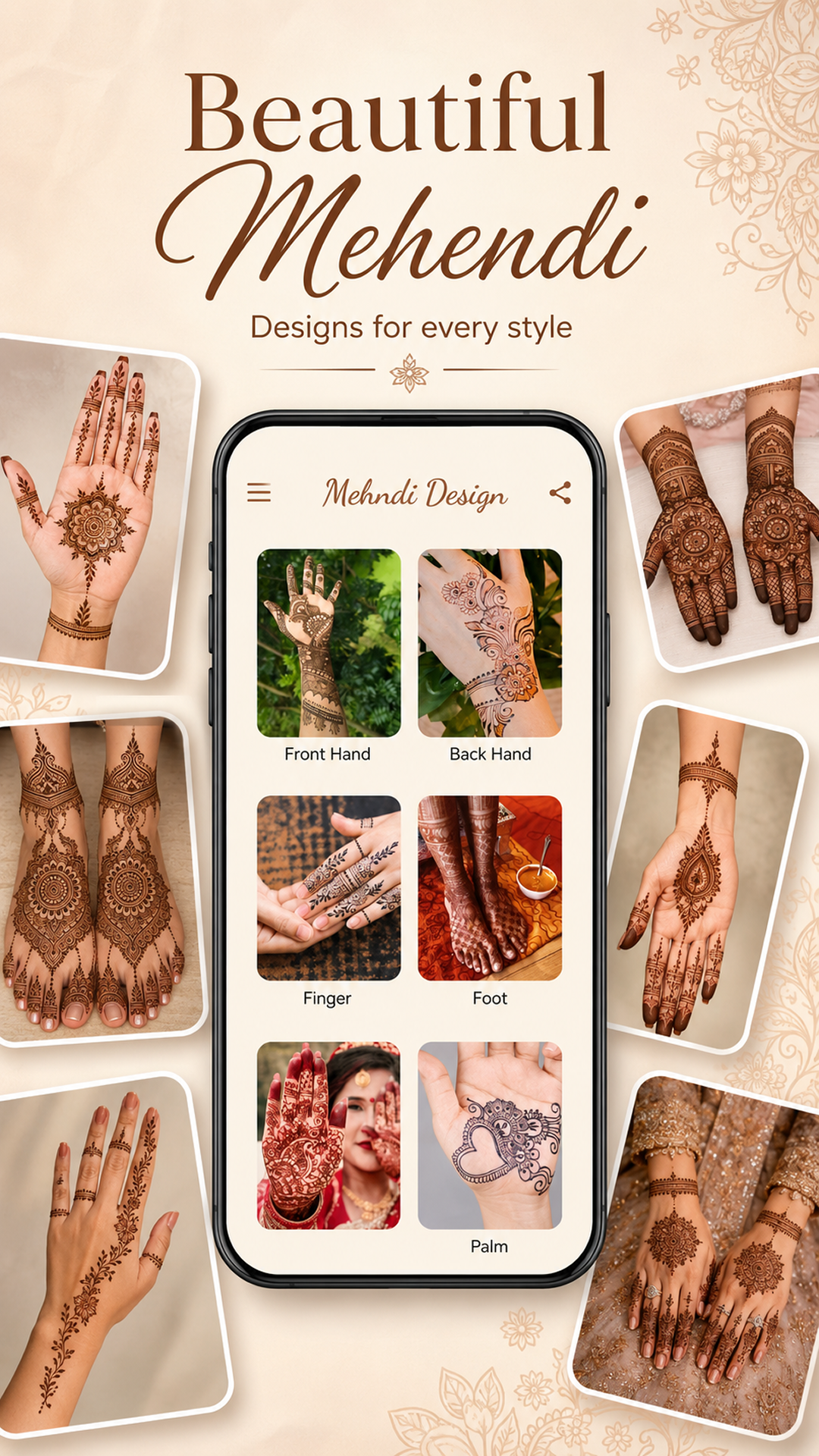 اسکرین شات 1 برنامه Mehendi Designs Henna Tattoos