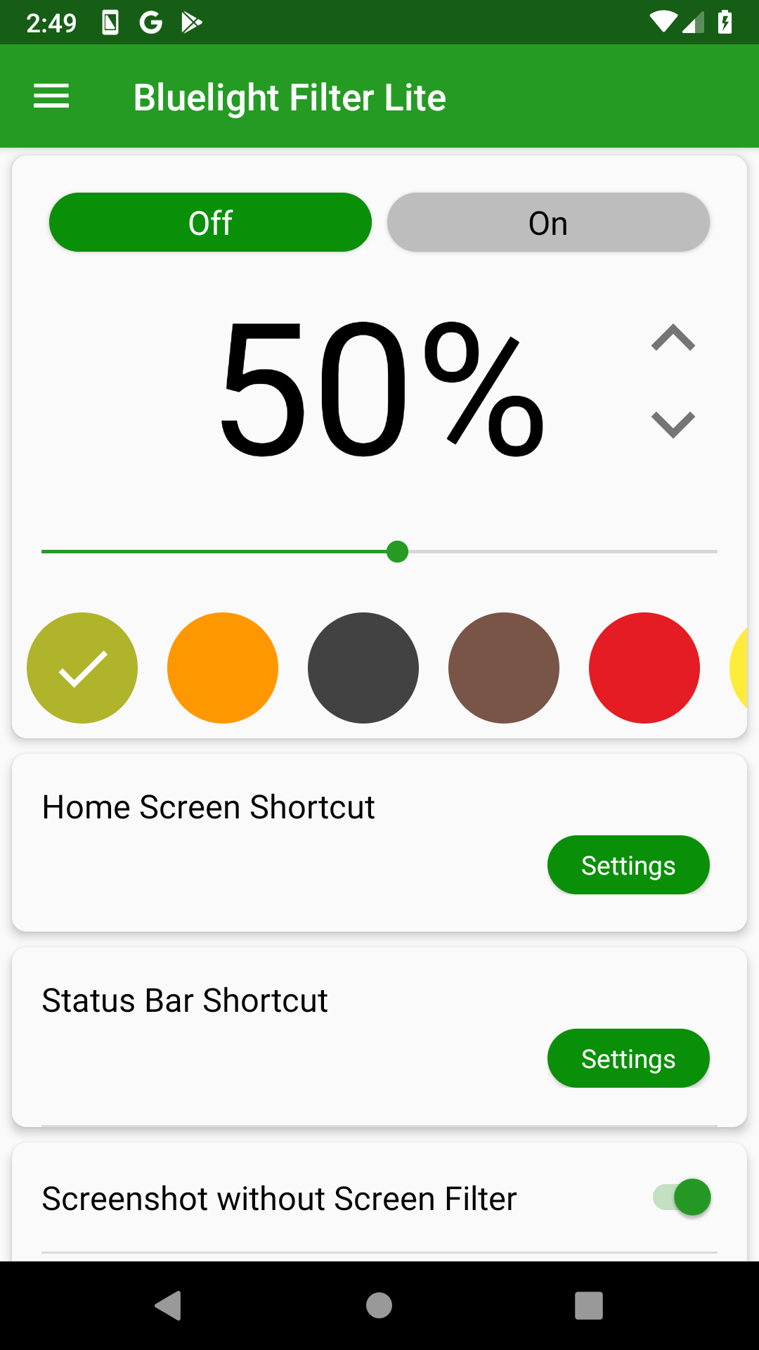 اسکرین شات 3 برنامه Bluelight Filter Lite