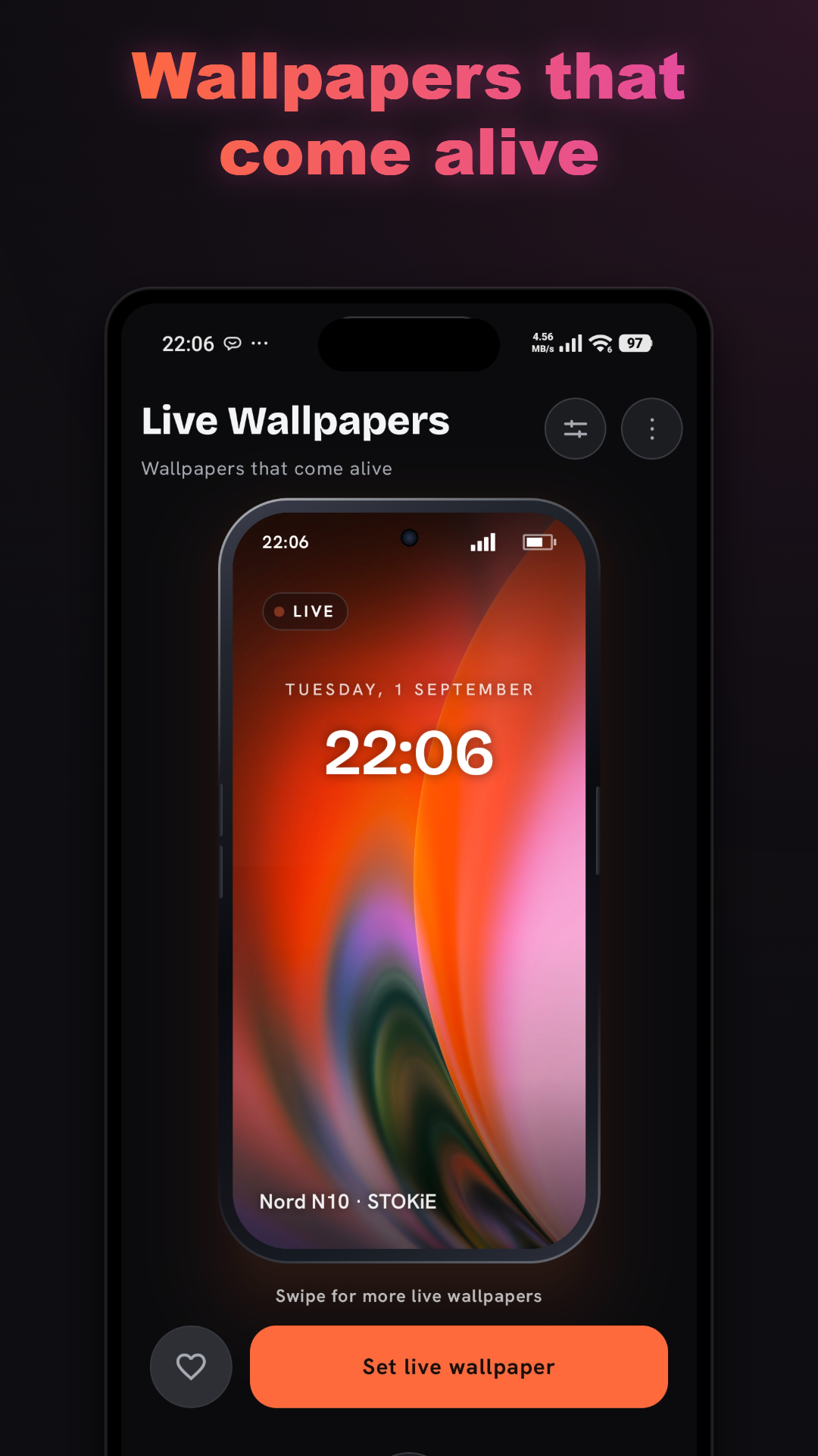 اسکرین شات 2 برنامه STOKiE: 4K & Live Wallpapers
