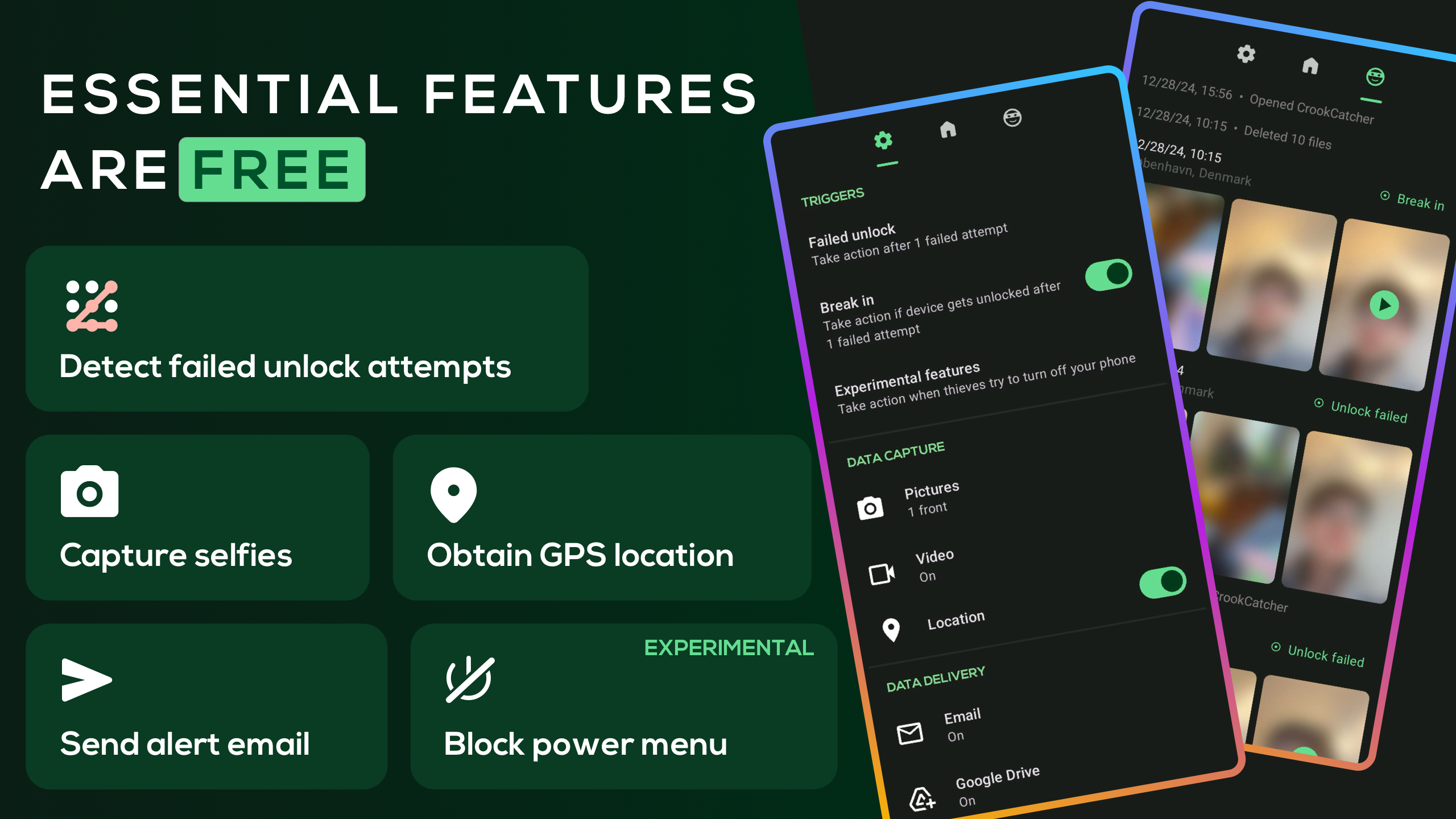 اسکرین شات 2 برنامه CrookCatcher • Anti-Theft