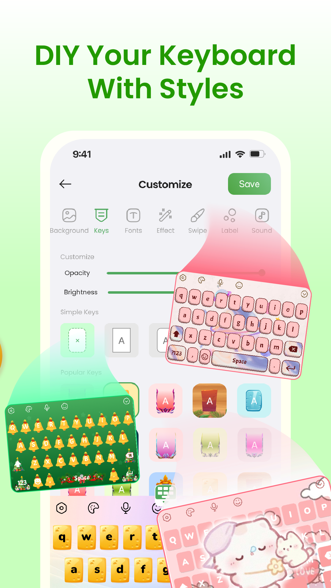 اسکرین شات 1 برنامه Keyboard Themes: Emoji & Fonts
