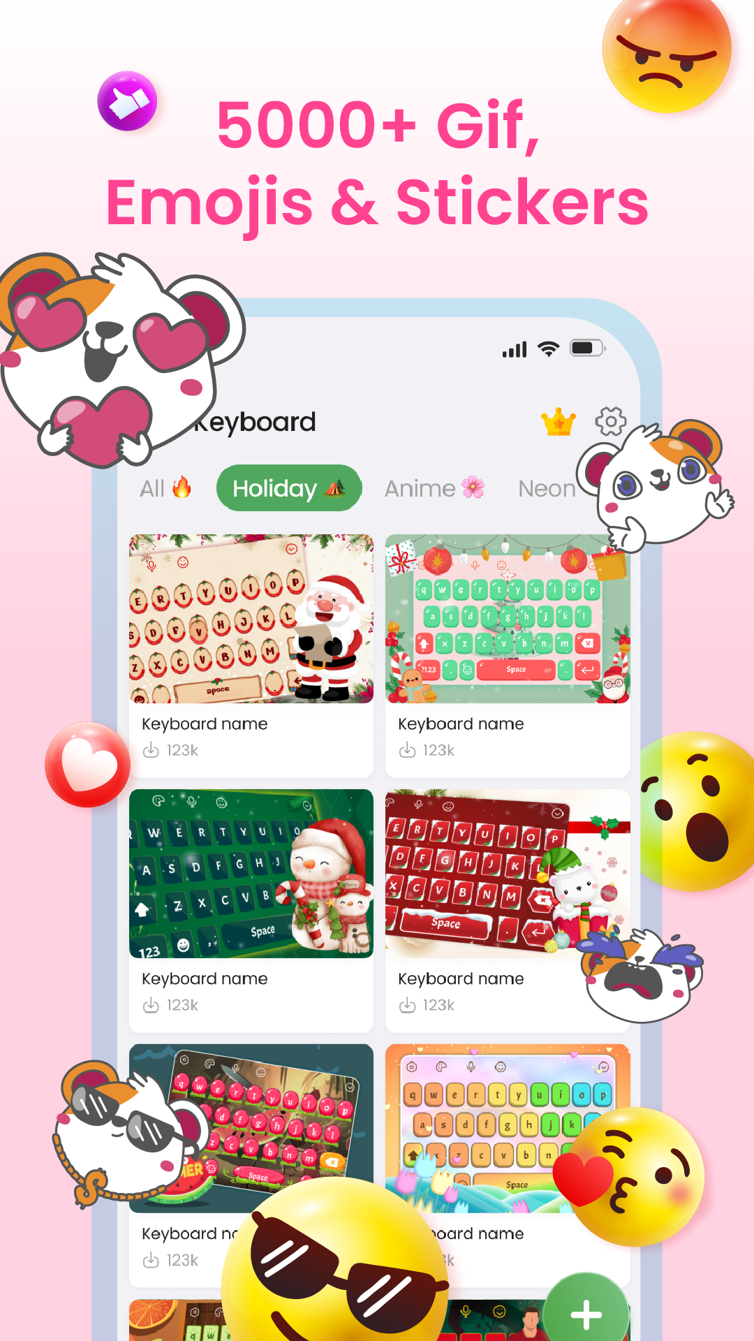 اسکرین شات 5 برنامه Keyboard Themes: Emoji & Fonts