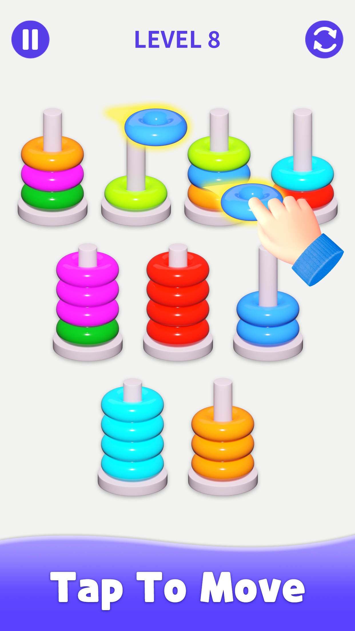 اسکرین شات 3 بازی Stacolor: Color Hoop Puzzle
