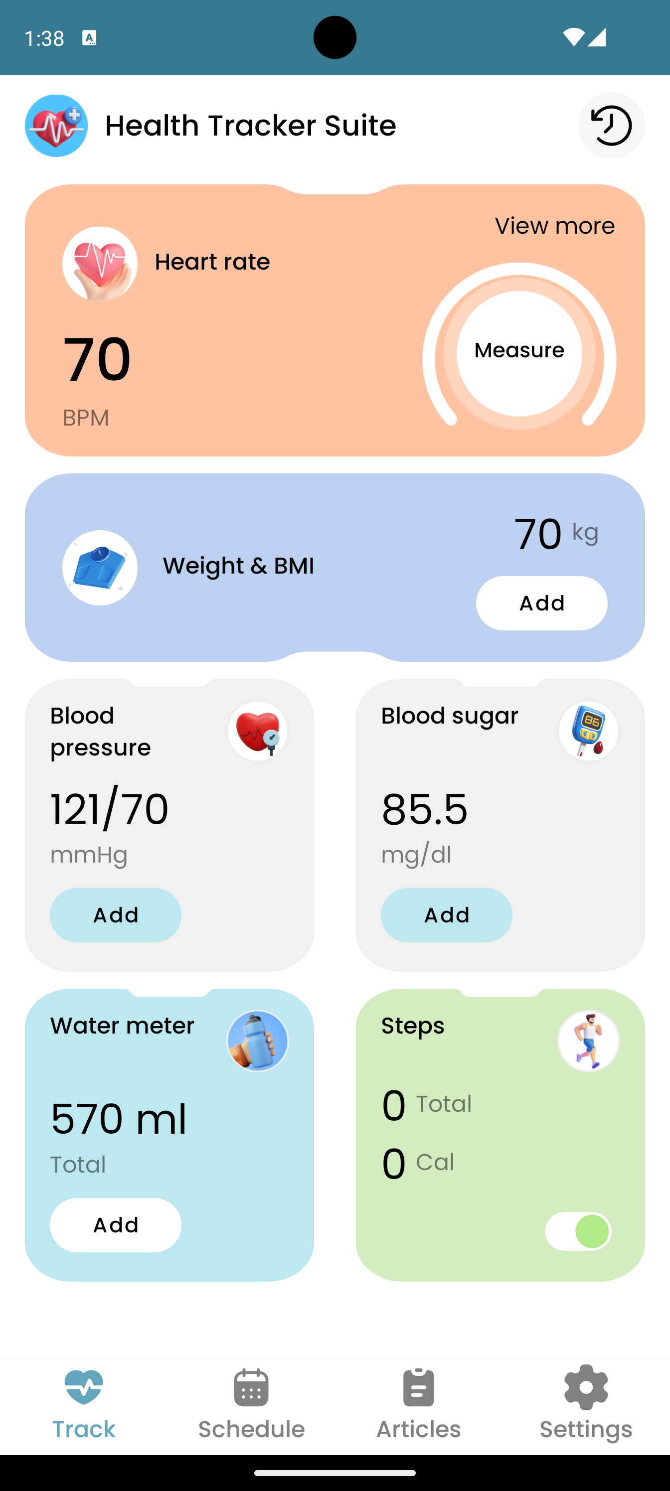 اسکرین شات 1 برنامه Health Blood Pressure Tracker