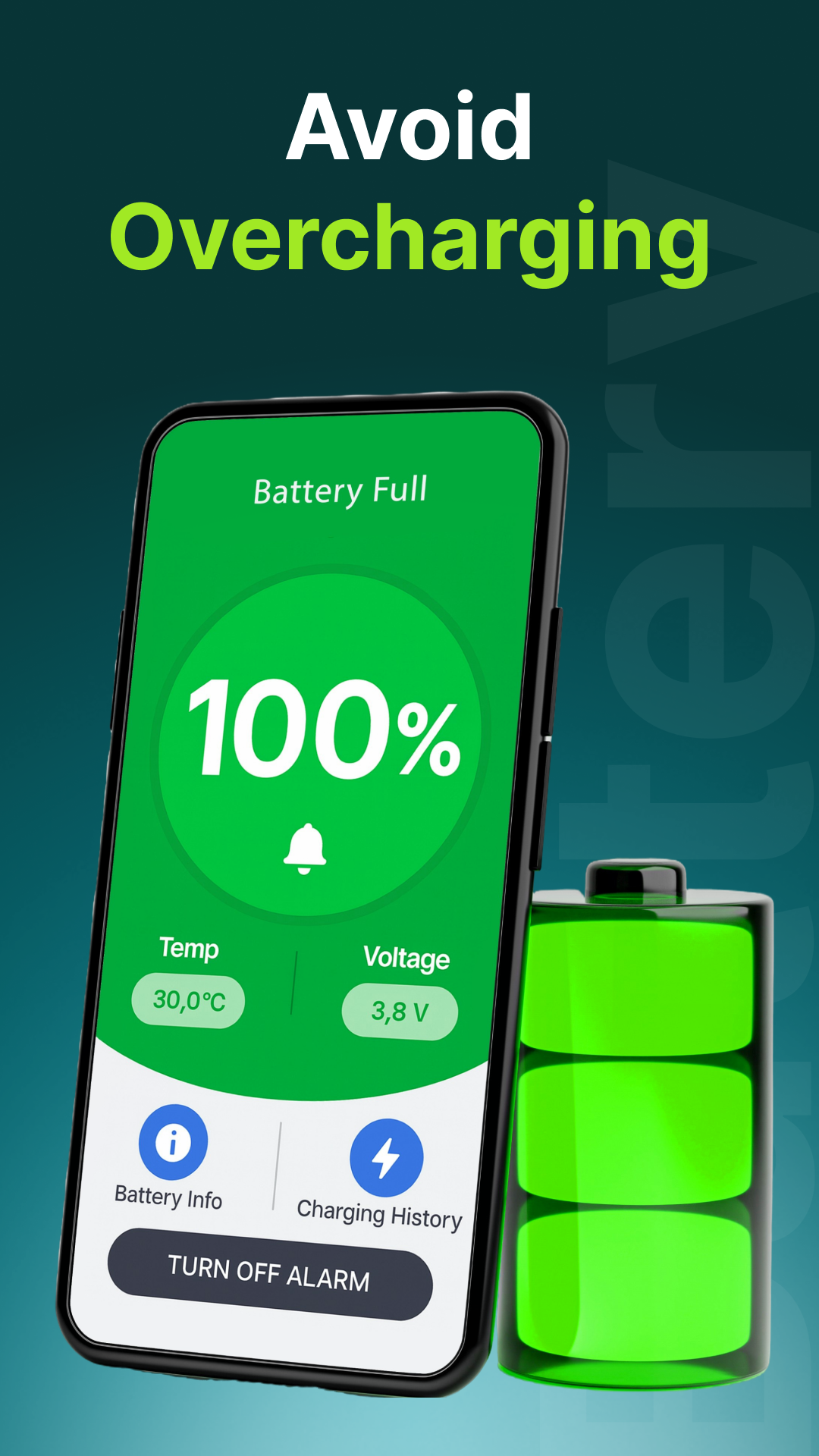 اسکرین شات 1 برنامه Full Battery Alarm 100%