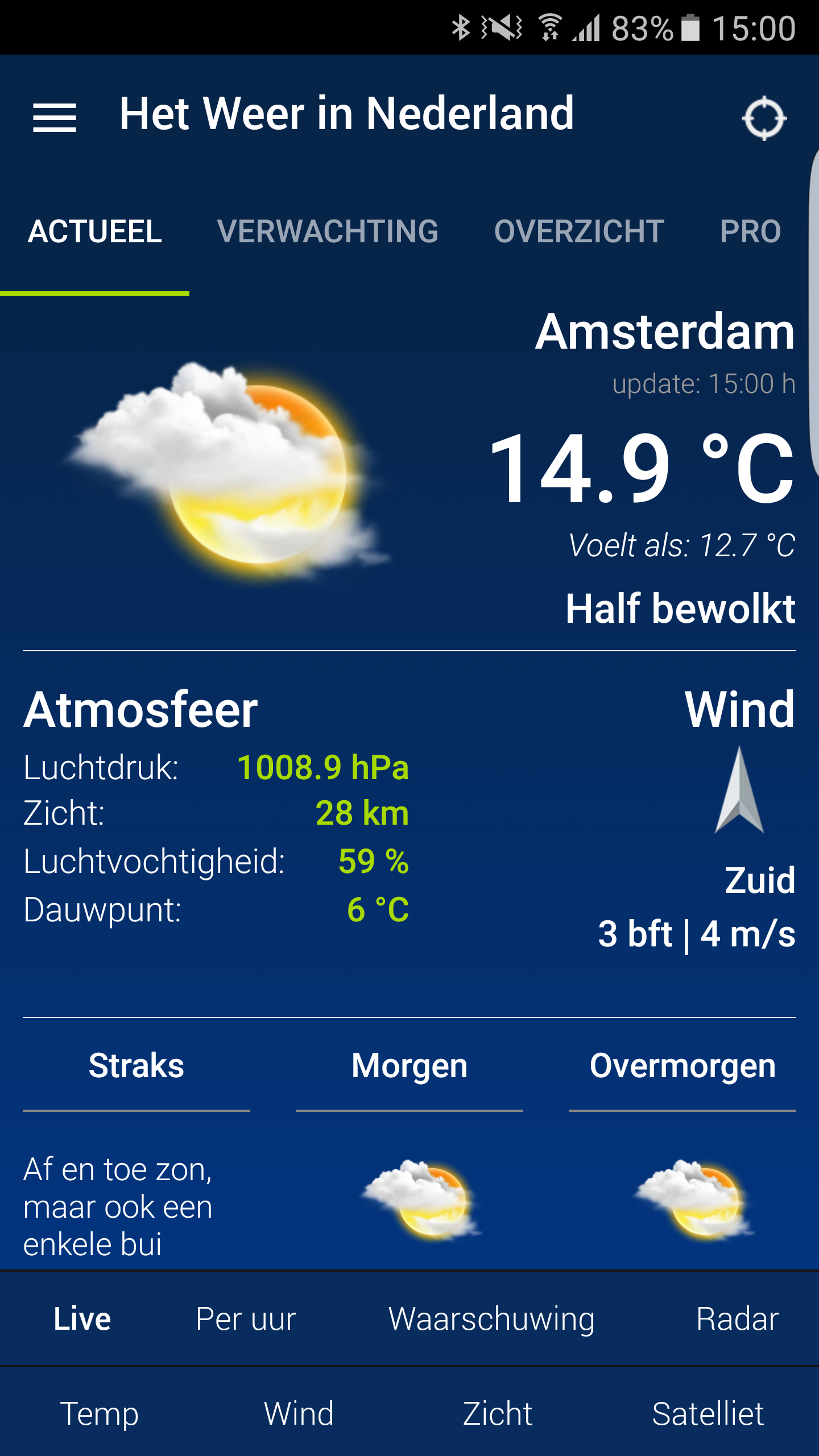 اسکرین شات 1 برنامه Weather in Holland: the app