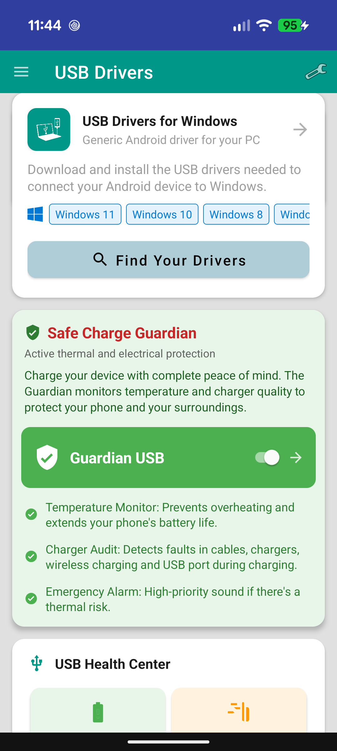اسکرین شات 1 برنامه USB Driver for Android Devices