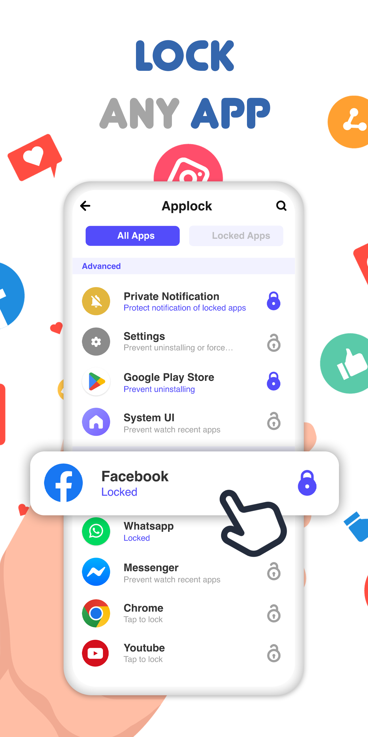 اسکرین شات 5 برنامه App Lock - Applock Fingerprint