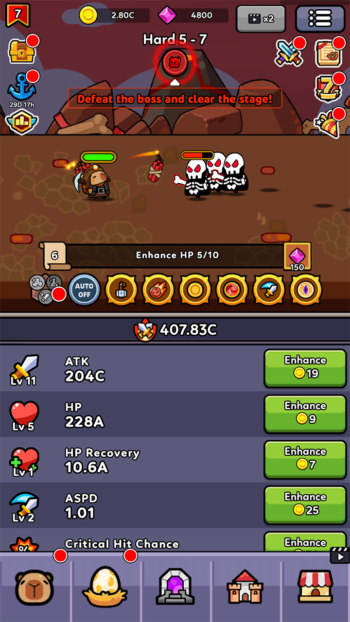 اسکرین شات 2 بازی Capybara Survivor: Idle Battle