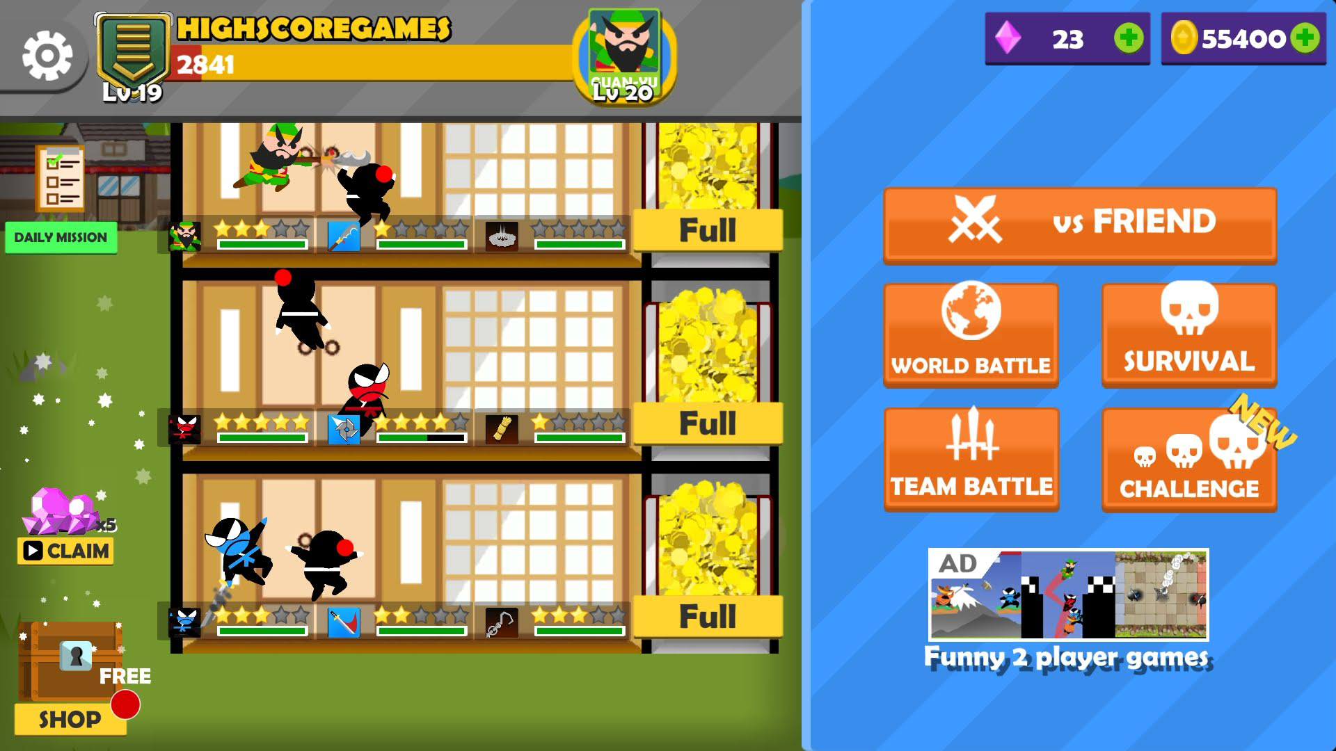 اسکرین شات 6 بازی Jumping Ninja Battle 2 Player