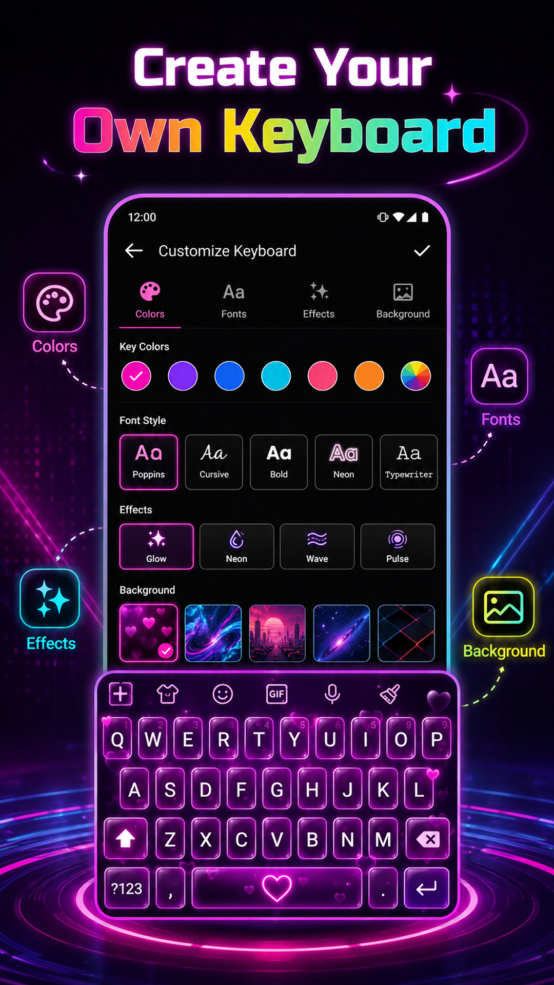 اسکرین شات 7 برنامه LED Keyboard: RGB Themes