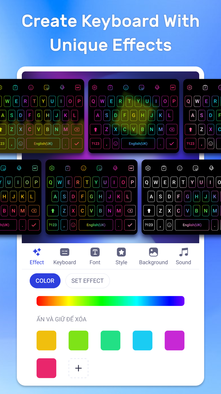 اسکرین شات 2 برنامه LED Keyboard: RGB Themes