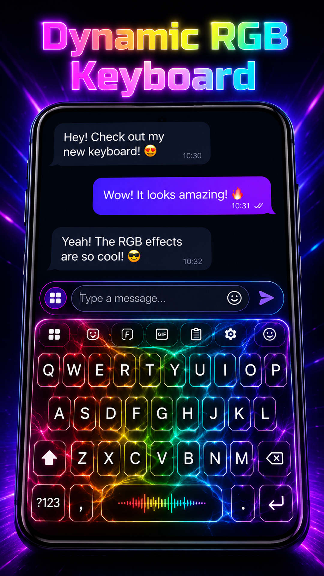 اسکرین شات 2 برنامه LED Keyboard: RGB Themes