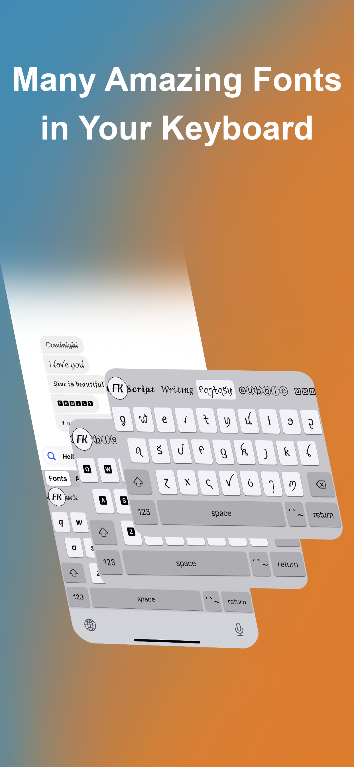 اسکرین شات 1 برنامه Font Keyboard