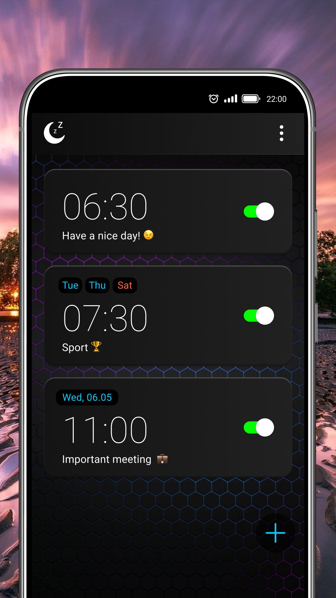 اسکرین شات 2 برنامه Music Alarm Clock - Alarmus