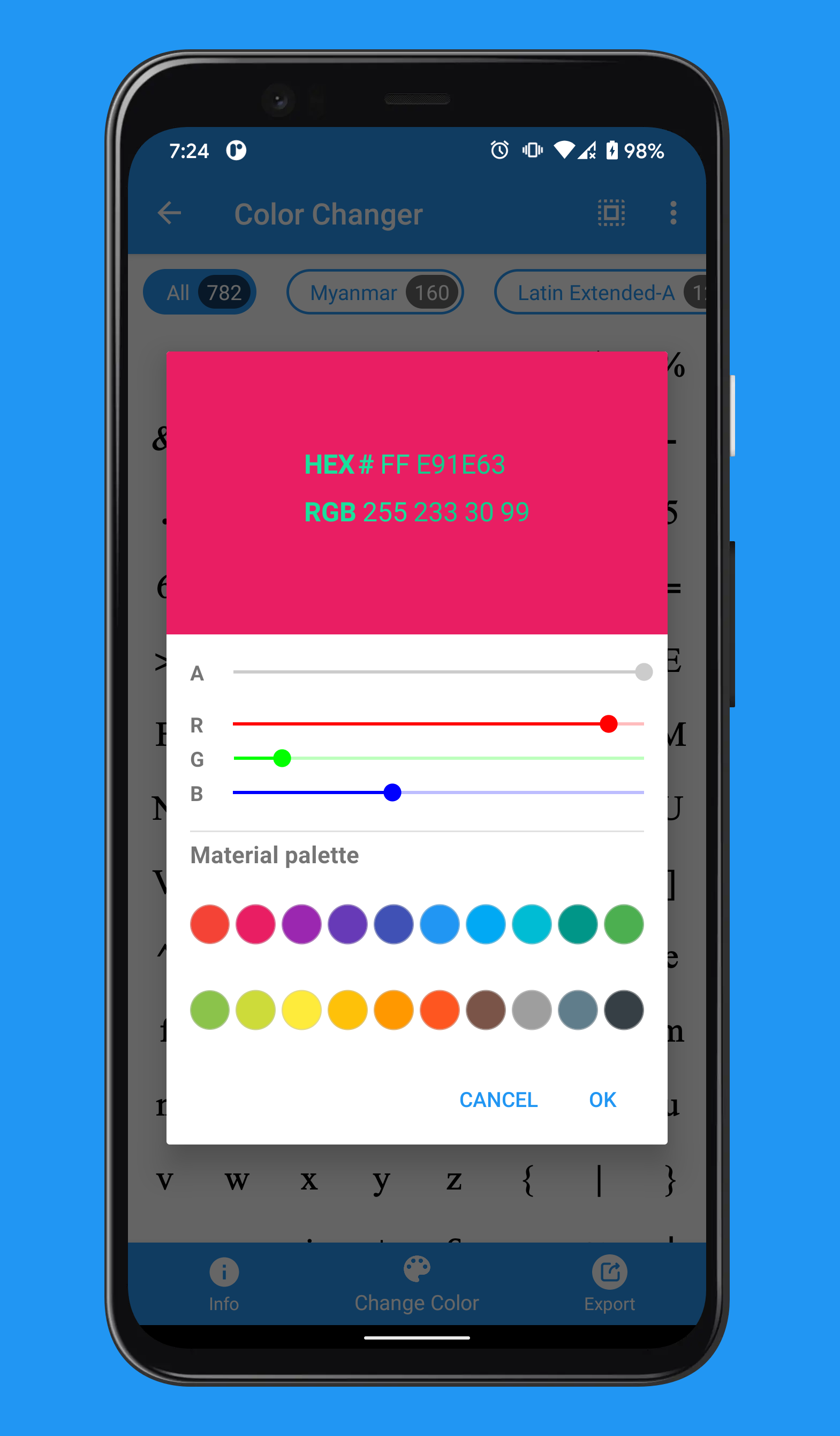 اسکرین شات 2 برنامه zFont Tool - Android Font Tool