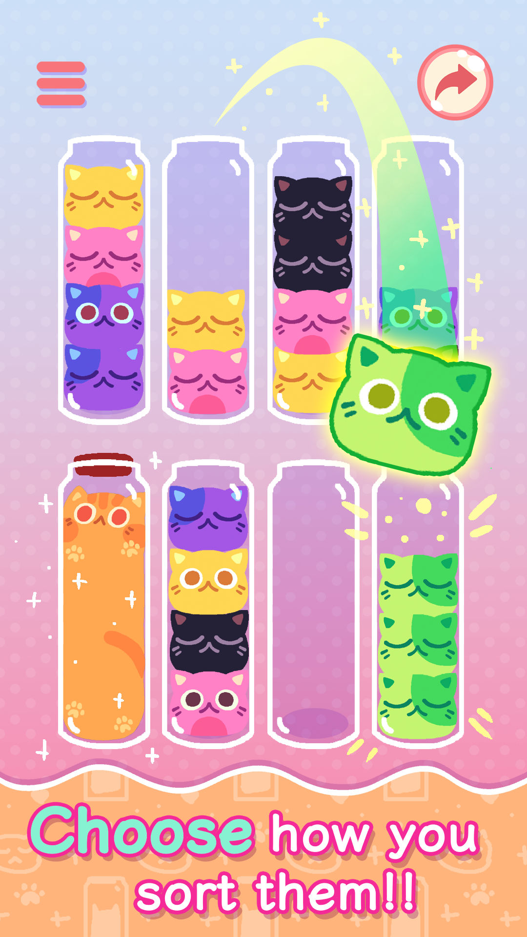 اسکرین شات 3 بازی Meow MixUp: Sorting Puzzle