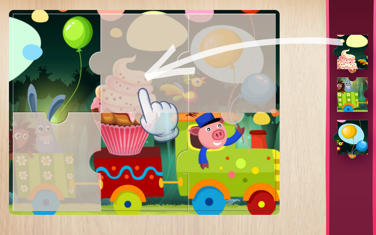 اسکرین شات 3 بازی Puzzle for kids - learn food