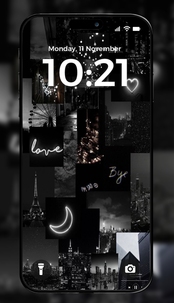 اسکرین شات 2 برنامه Black Aesthetic Wallpapers