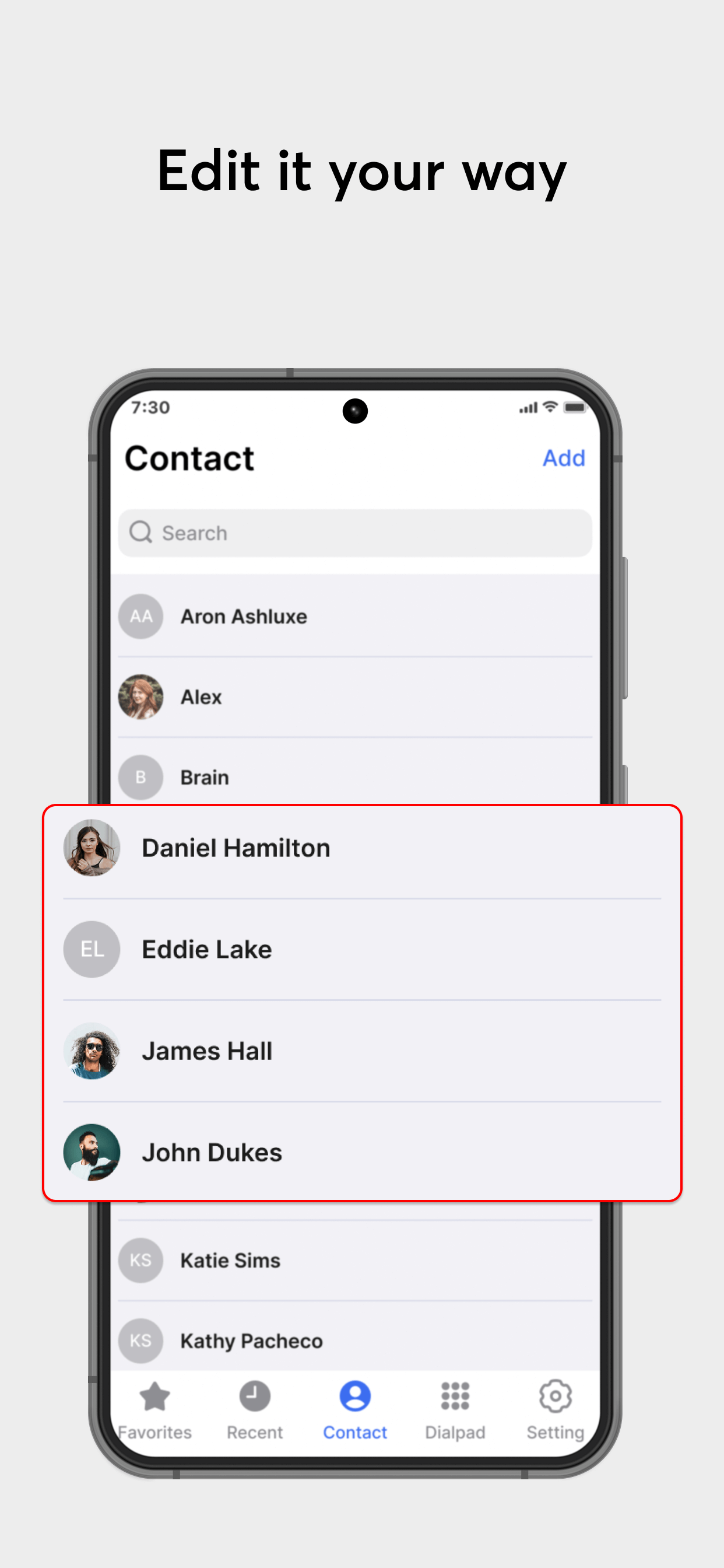 اسکرین شات 6 برنامه iCall OS Dialer & Call Screen