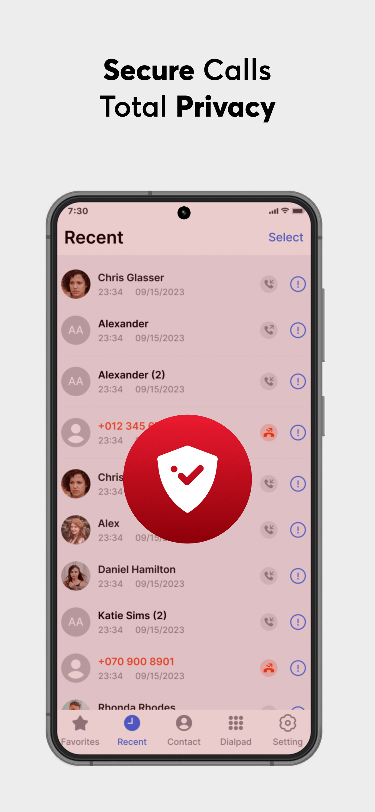 اسکرین شات 3 برنامه iCall OS Dialer & Call Screen