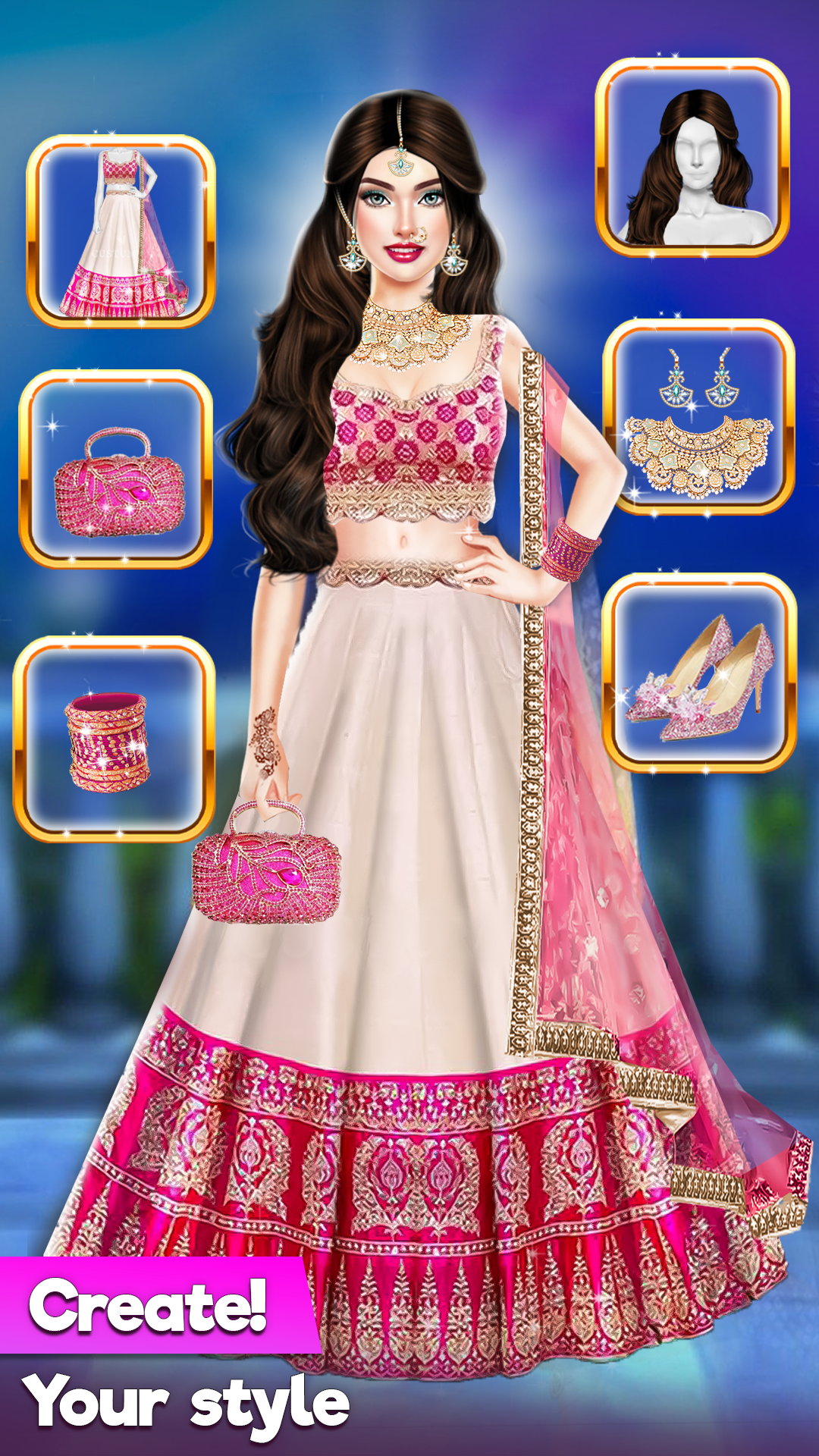 اسکرین شات 3 بازی Indian Fashion: MakeUp DressUp