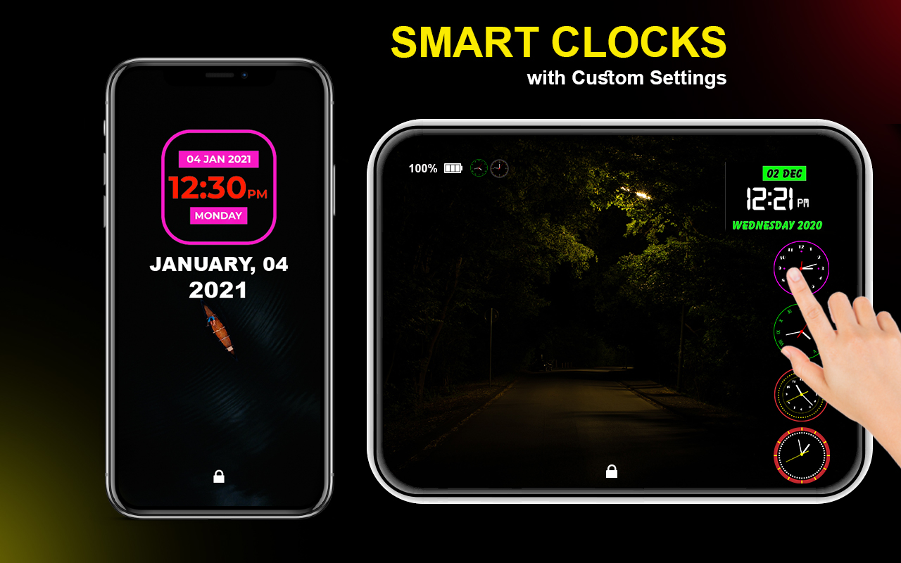 اسکرین شات 3 برنامه Lock Screen Clock Live