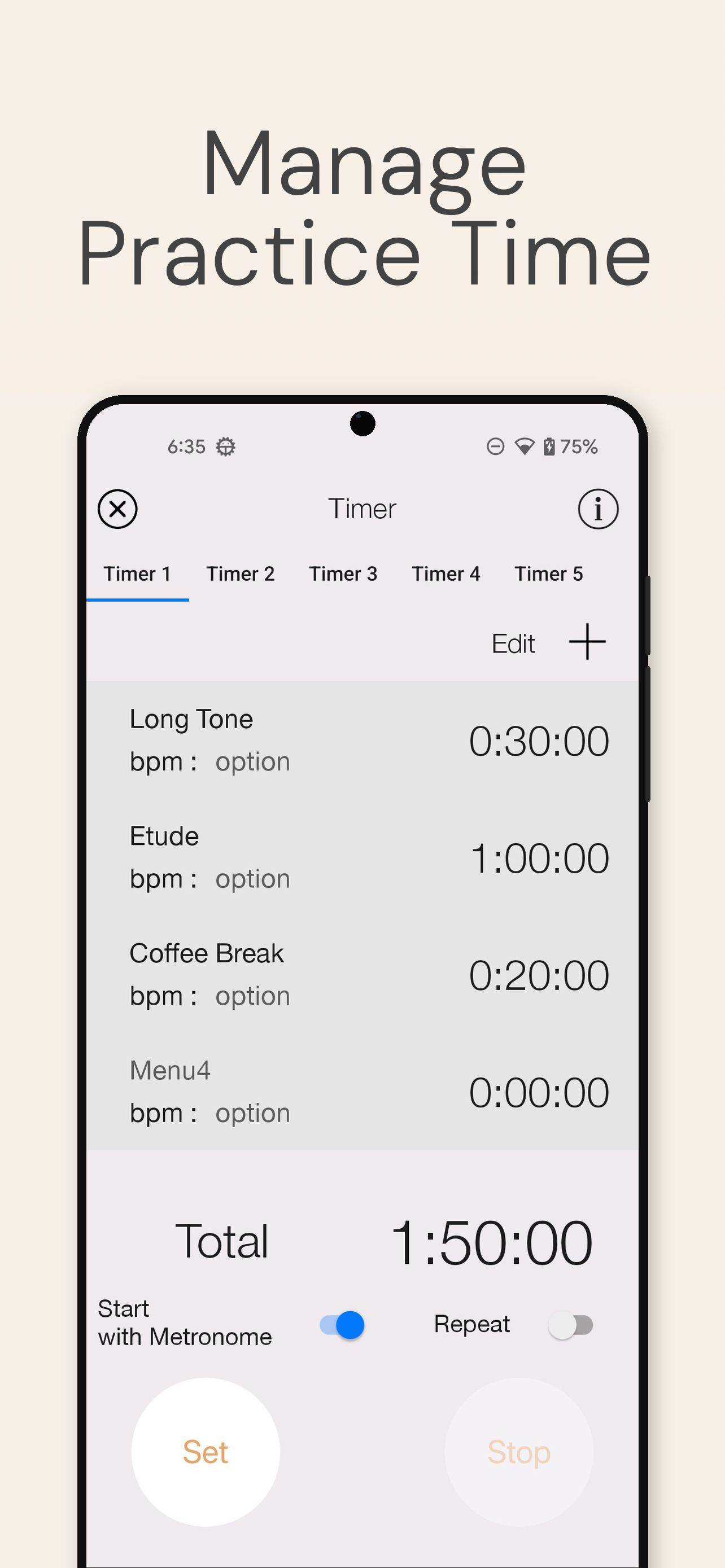 اسکرین شات 5 برنامه Smart Metronome & Tuner