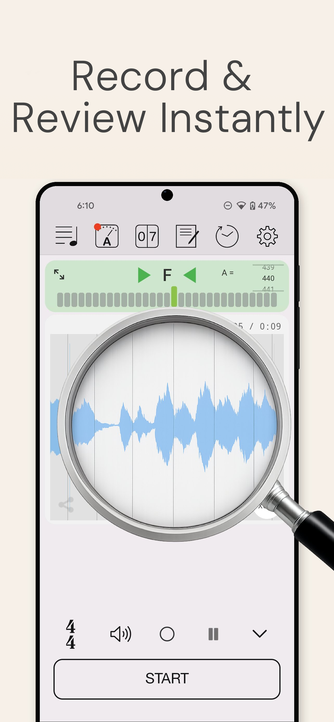 اسکرین شات 2 برنامه Smart Metronome & Tuner